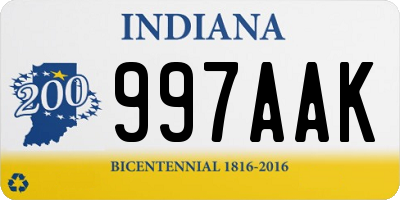 IN license plate 997AAK