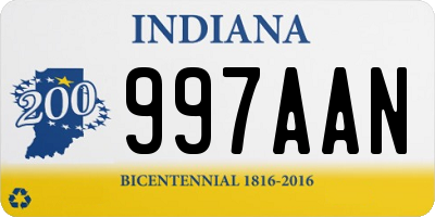 IN license plate 997AAN