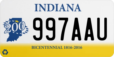 IN license plate 997AAU