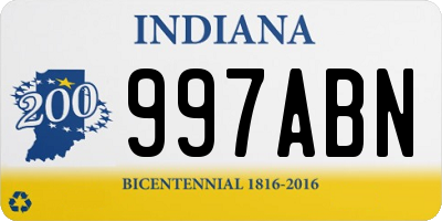 IN license plate 997ABN