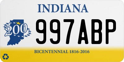 IN license plate 997ABP