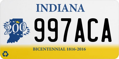 IN license plate 997ACA