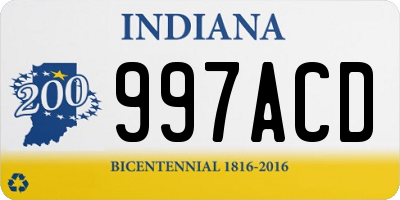 IN license plate 997ACD