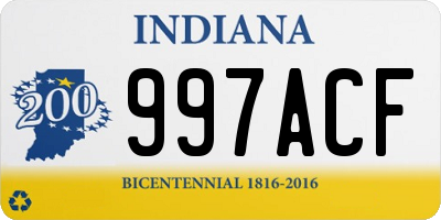 IN license plate 997ACF