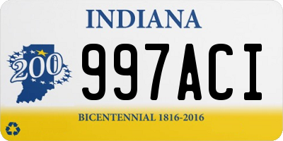 IN license plate 997ACI