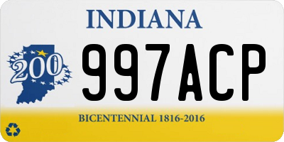 IN license plate 997ACP