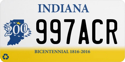 IN license plate 997ACR