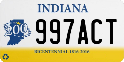 IN license plate 997ACT