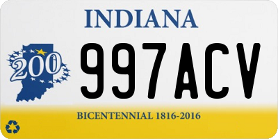 IN license plate 997ACV