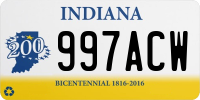 IN license plate 997ACW