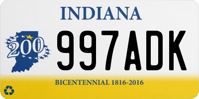 IN license plate 997ADK