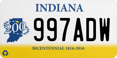 IN license plate 997ADW