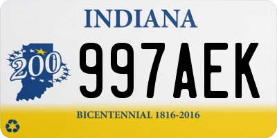 IN license plate 997AEK