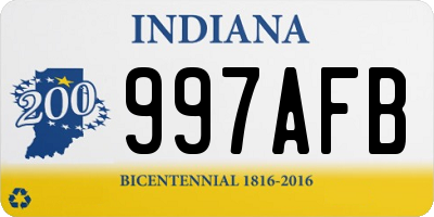 IN license plate 997AFB