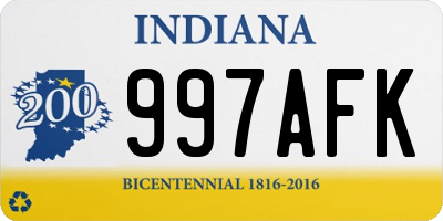 IN license plate 997AFK