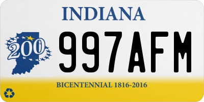 IN license plate 997AFM