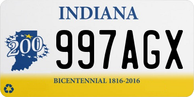 IN license plate 997AGX