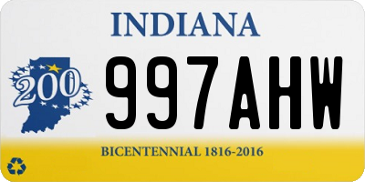 IN license plate 997AHW