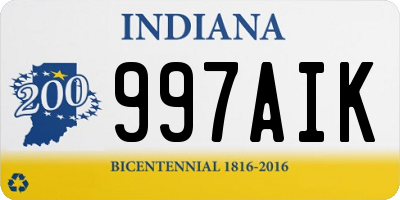 IN license plate 997AIK