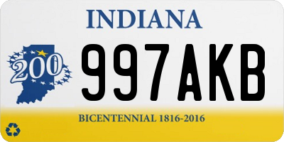 IN license plate 997AKB