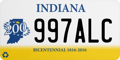 IN license plate 997ALC