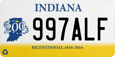IN license plate 997ALF