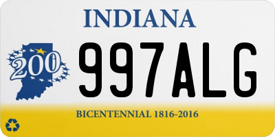 IN license plate 997ALG