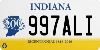 IN license plate 997ALI