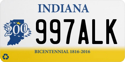 IN license plate 997ALK