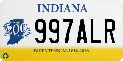 IN license plate 997ALR