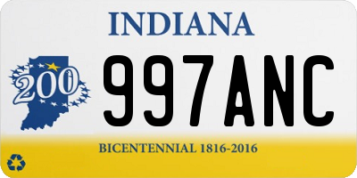 IN license plate 997ANC