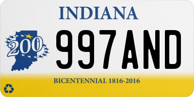 IN license plate 997AND