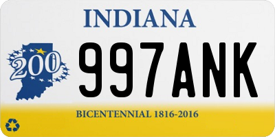 IN license plate 997ANK