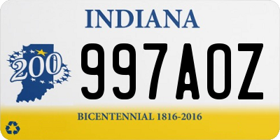 IN license plate 997AOZ