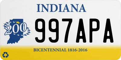 IN license plate 997APA