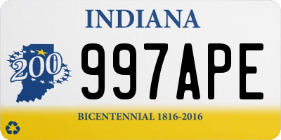 IN license plate 997APE