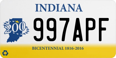 IN license plate 997APF