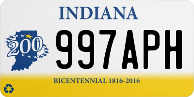 IN license plate 997APH