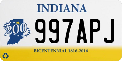 IN license plate 997APJ