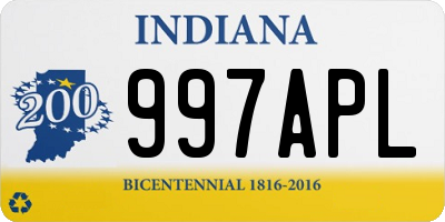 IN license plate 997APL