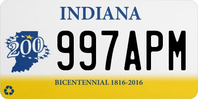 IN license plate 997APM