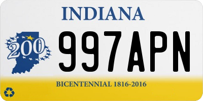 IN license plate 997APN