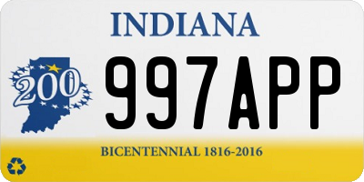 IN license plate 997APP