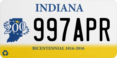 IN license plate 997APR