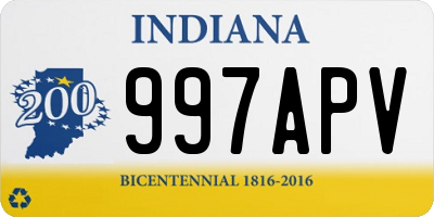 IN license plate 997APV