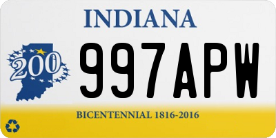 IN license plate 997APW