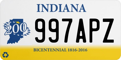 IN license plate 997APZ