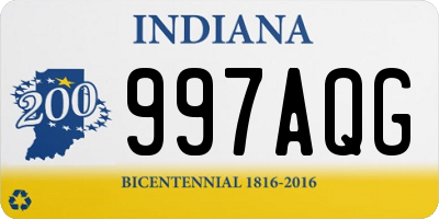 IN license plate 997AQG