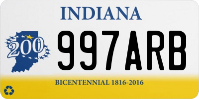 IN license plate 997ARB