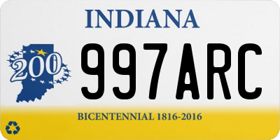 IN license plate 997ARC